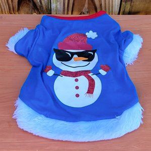 SimplyDog pet snowman with sunglasses doggie shirt. Sz: XS